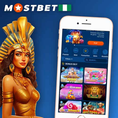 Mostbet Casino Nigeria lobby with slots, roulette wheel and NGN currency motif