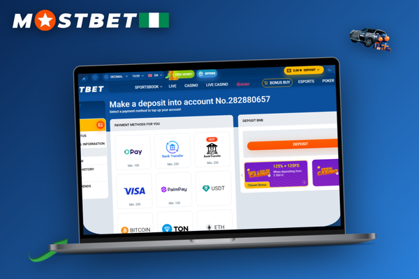How to withdraw money from Mostbet using the cashier tab showing OPay Visa and USDT methods