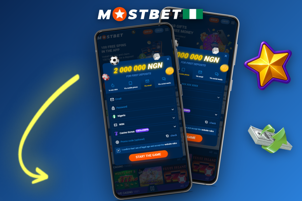 Mostbet registration promo code field filled in with a welcome bonus banner nearby