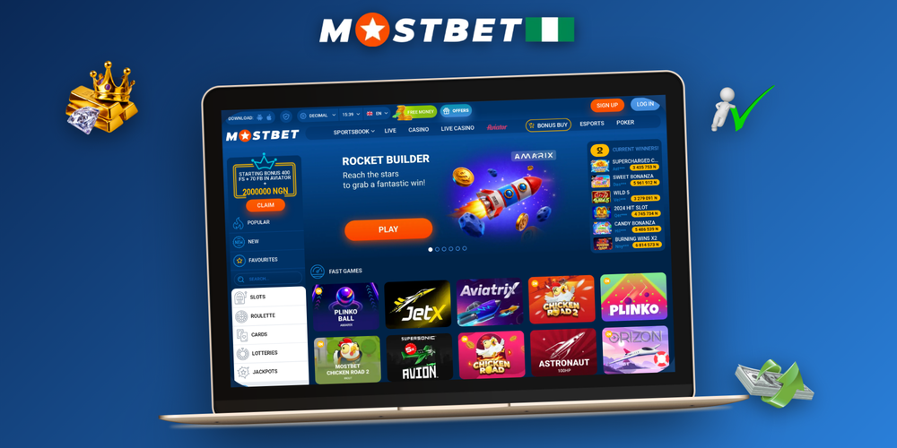Windows laptop and MacBook side by side running the Mostbet download for PC